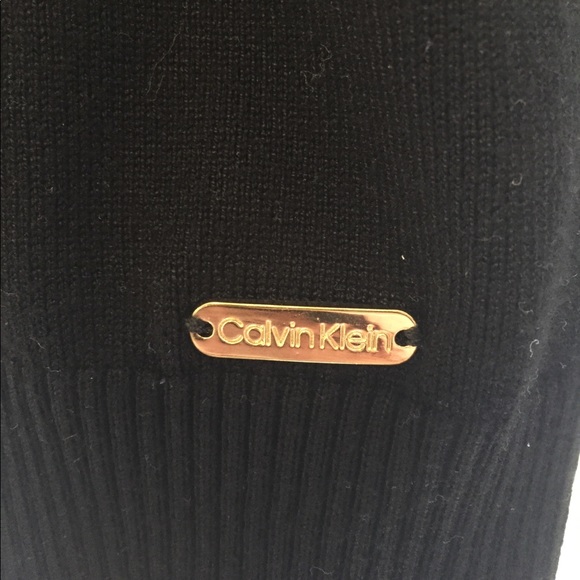 Black and white Calvin Klein turtle neck sweater. - Picture 2 of 6